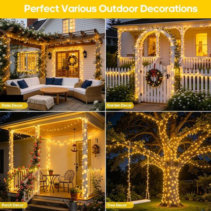 JMEXSUSS Solar String Lights - 400 LED Waterproof Outdoor Lights | 151FT with 8 Modes for Patio & Yard Decor