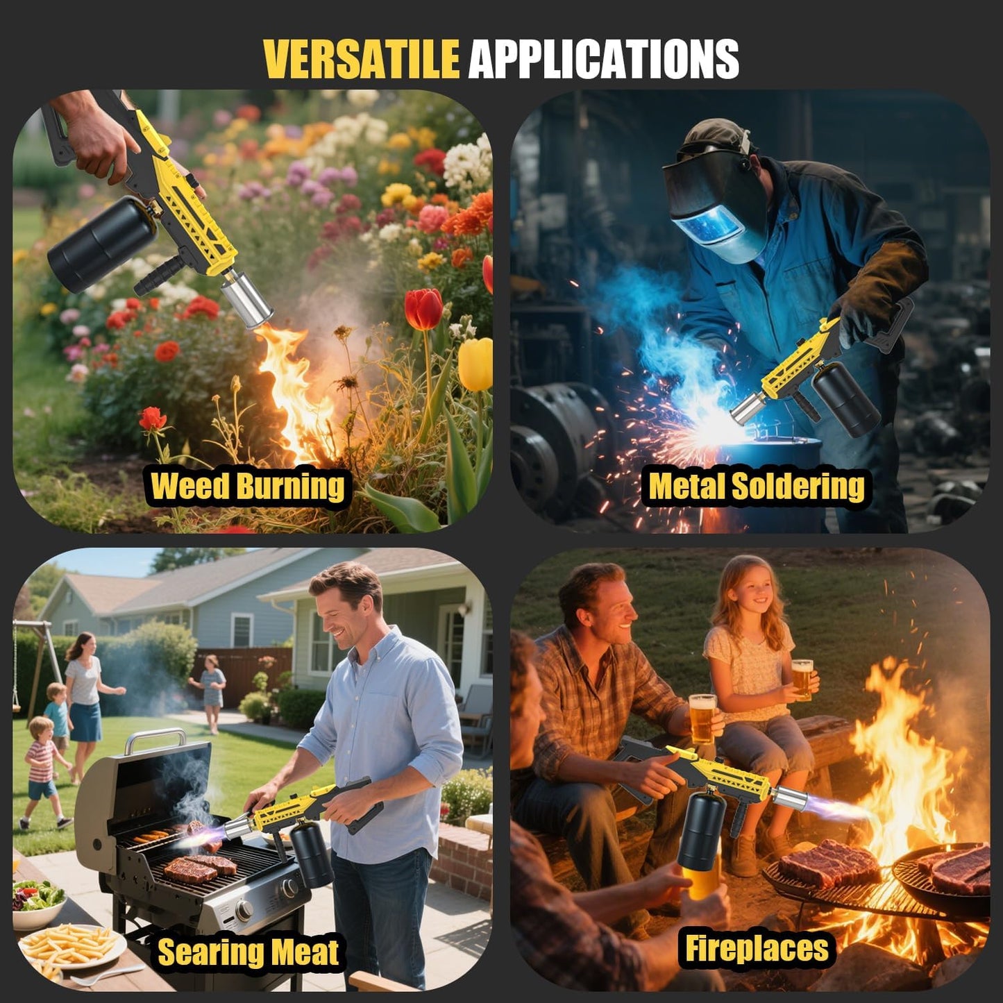 TBTeek Propane Torch - Powerful Adjustable Grill Torch for Cooking & BBQ | Ideal for Searing Steaks & Campfires
