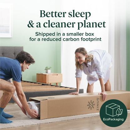 ZINUS 10 Inch True Support Hybrid Mattress [New Version], Queen, Fiberglass Free, Medium Feel, Motion Isolation, Certified Safe Foams & Fabric, Mattress in A Box