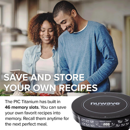 Nuwave Induction Cooktop - Upgraded 3 Wattage Control with Digital Temp Probe | 12” Shatter-Proof Ceramic Glass