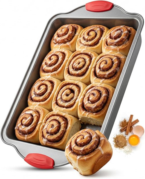 Boxiki Kitchen Non-Stick 9x13 Rectangular Cake Pan - Durable & Non-Toxic Baking Pan for Oven Delights