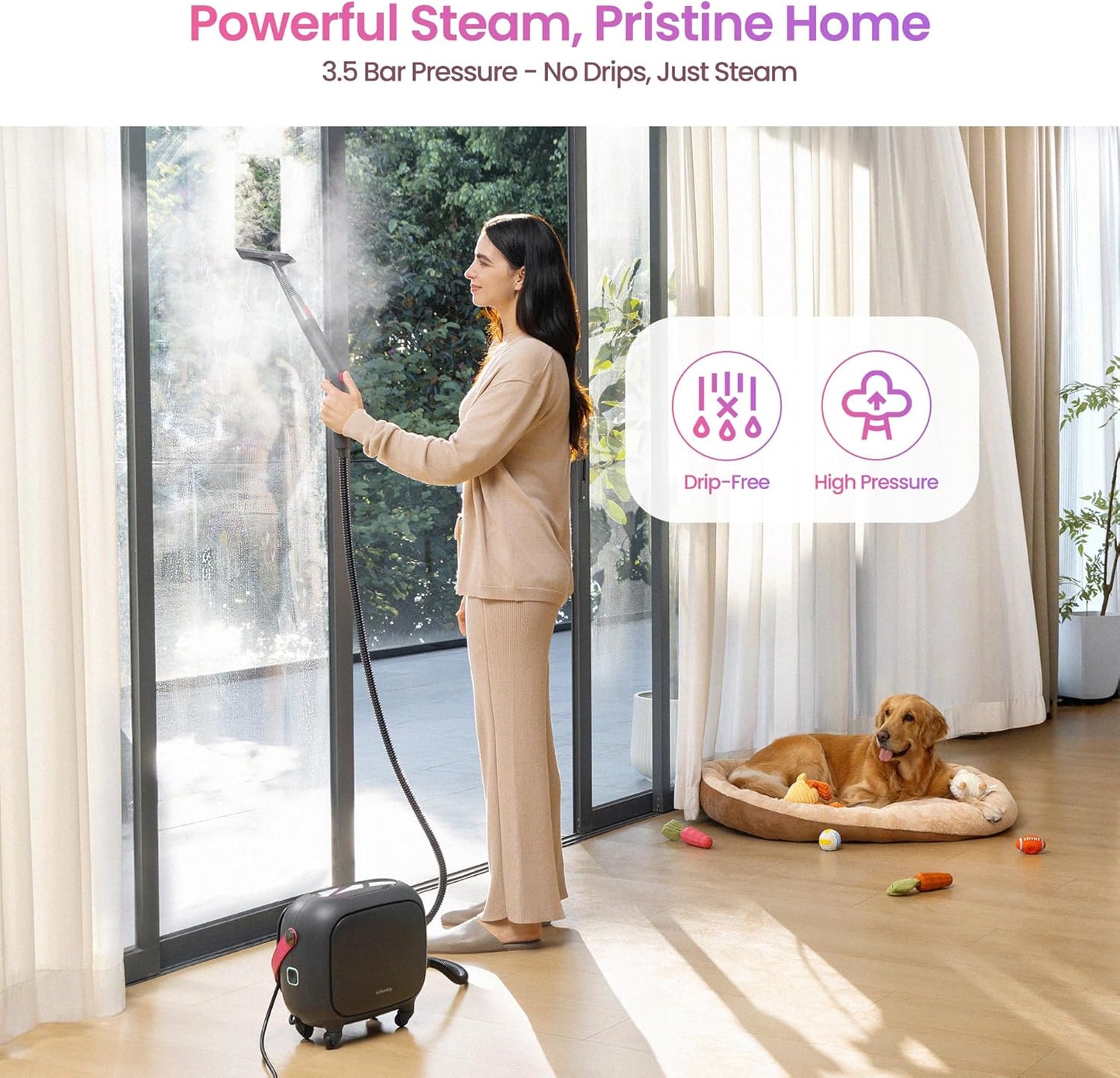 Schenley 21-In-1 Steam Cleaner - High-Pressure Heavy-Duty Steamer for Deep Cleaning Floors & Upholstery | Fast Heat-Up, Portable Design