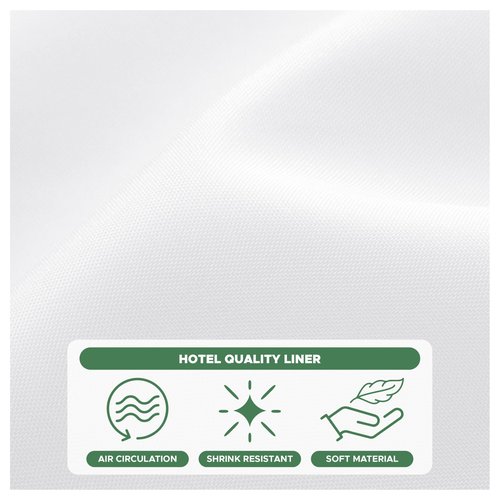 Biscaynebay Hotel Quality Fabric Shower Curtain Liners 72" X 72", White Water Resistant Bathroom Curtains Rust Resistant Grommets Weighted Bottom Hem Machine Washable