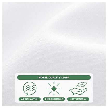 Biscaynebay Hotel Quality Fabric Shower Curtain Liners 72" X 72", White Water Resistant Bathroom Curtains Rust Resistant Grommets Weighted Bottom Hem Machine Washable