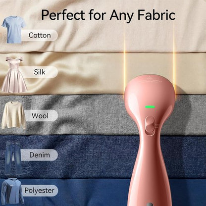 HiLIFE Clothes Steamer - 1100W Fast Wrinkle Removal, 300ml Tank, Compact & Portable - Pink