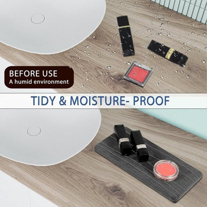 Diatomite Coasters by Skiennix - Fast Drying Water Absorbing Stone Tray Set | 2PCS for Kitchen & Bathroom