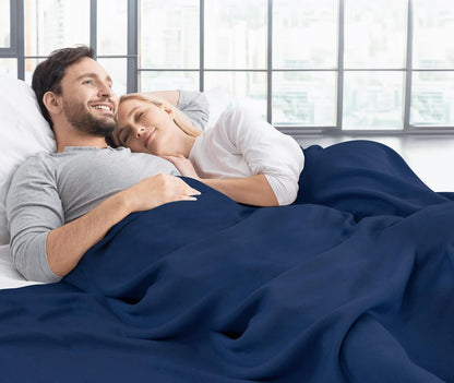 Utopia Bedding Knit Blanket - Soft Lightweight Jersey Queen Size (90x90 Inches) in Navy | Breathable Comfort for Bed & Couch