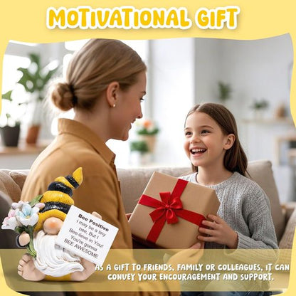 Hodao Positive Bee Figurine | Motivational Home Decor for Women - Stress Relief Gift for Office