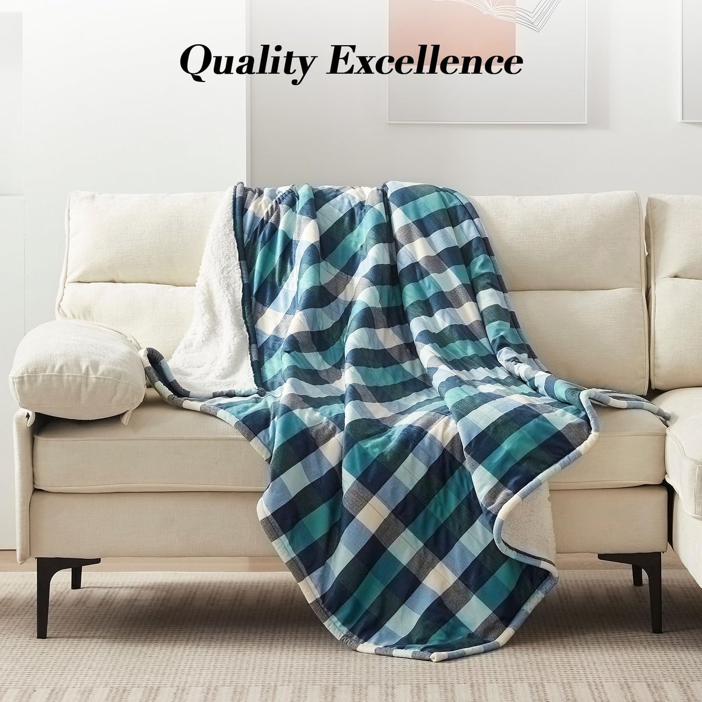 Westinghouse Electric Throw Heated Throw Blanket Soft Flannel & Sherpa Heating Blanket with 6 Heating Levels 2-10 Hours Auto-Off, Overheat Protection Machine Washable, Green 50x60 Inches