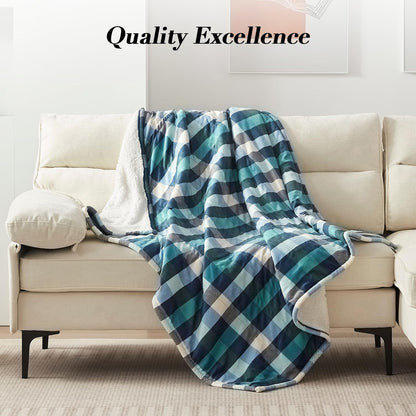 Westinghouse Electric Throw Heated Throw Blanket Soft Flannel & Sherpa Heating Blanket with 6 Heating Levels 2-10 Hours Auto-Off, Overheat Protection Machine Washable, Green 50x60 Inches