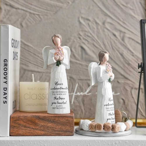 FESTGLOX Retirement Gifts for Women - Happy Retirement Angel Figurine | 5.3" Decor for Nurses & Teachers