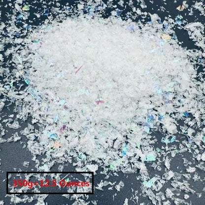 Jylucky Fake Snow Decoration - Sparkling White Craft Snowflakes for Holiday Displays | 12.5 Ounces