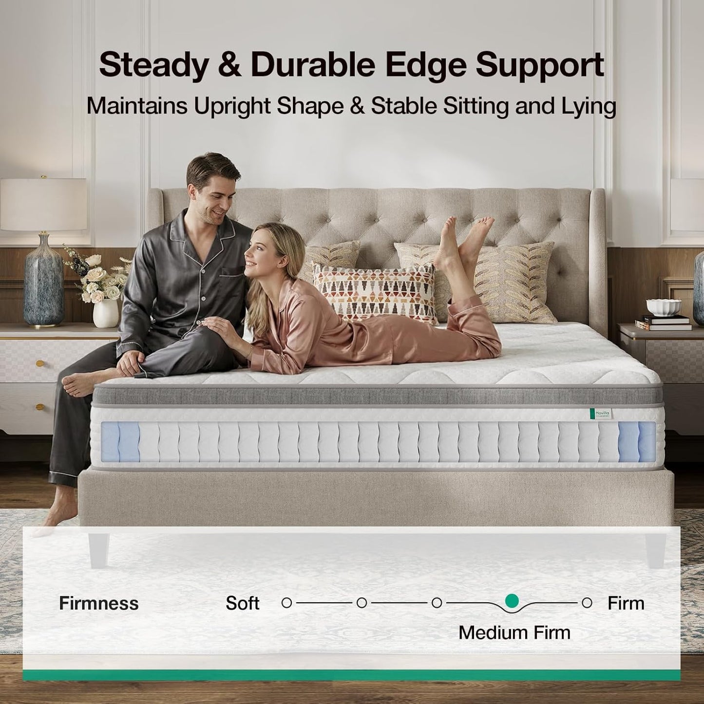 Novilla Queen Mattress - 12 Inch Hybrid Comfort Foam & Innerspring Pillow Top | Pressure Relief & Soft Support