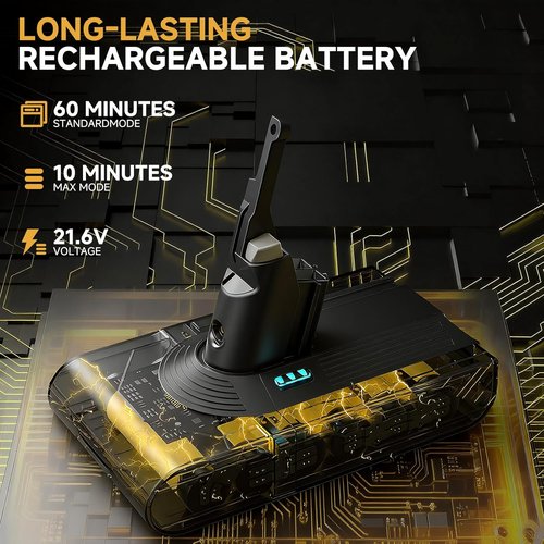 Dyson V8 Battery Replacement - Upgraded 9000mAh Power for Animal/Absolute/Motorhead Vacuums | Includes 4 Filters