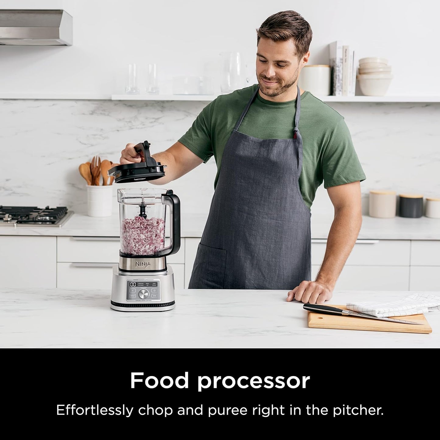 Ninja Foodi SS201 Power Blender & Processor - 3-in-1 Crushing Blender, Dough Mixer & Food Processor | 1400W SmartTORQUE, 6 Auto-iQ Presets