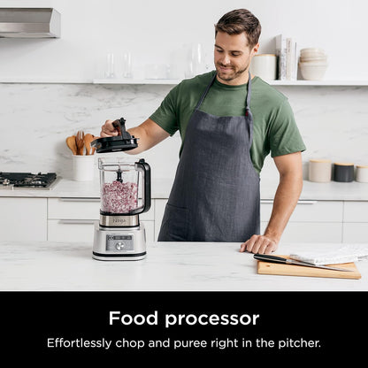 Ninja Foodi SS201 Power Blender & Processor - 3-in-1 Crushing Blender, Dough Mixer & Food Processor | 1400W SmartTORQUE, 6 Auto-iQ Presets