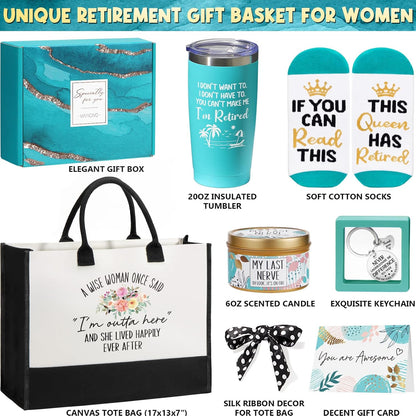 Retirement Gifts for Women 2026, Best Cool Retirement Gifts for Coworker Teacher Nurses Boss Friends Mom Grandma Retirees, Coworker Farewell Leaving Going Away Gift with 20Oz Tumbler Canvas Tote Bag