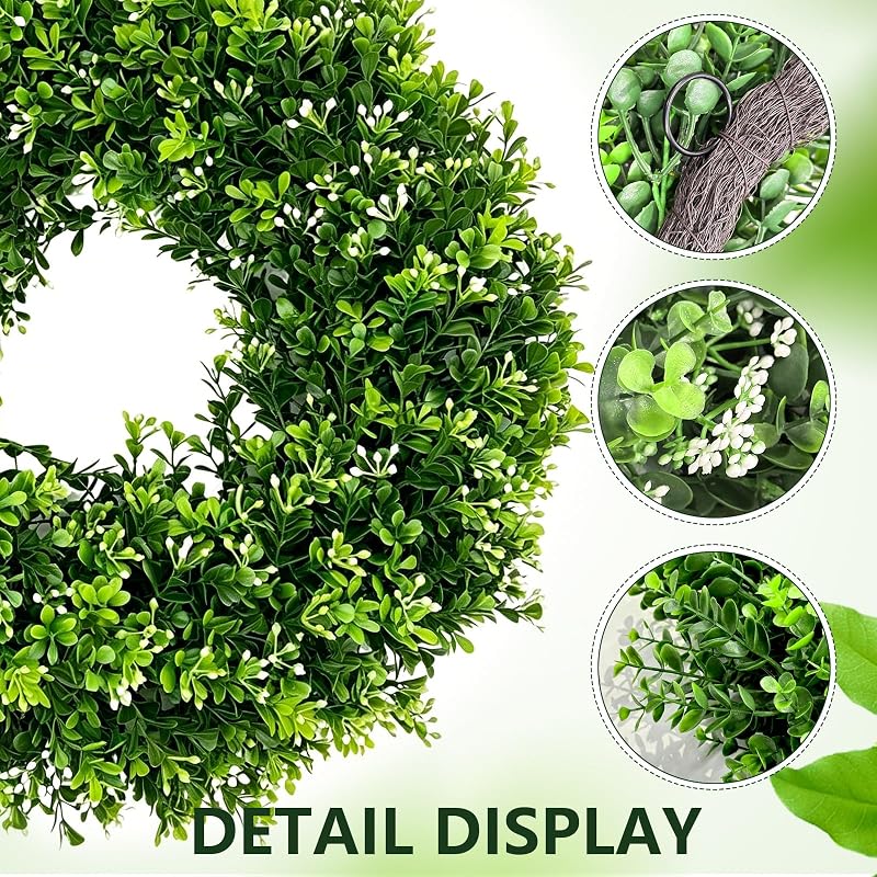 26in Artificial Christmas Wreath with Greenery, White-Berries
