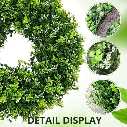 26in Artificial Christmas Wreath with Greenery, White-Berries
