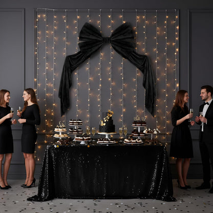 Suncalla Large Black Bows - 40 x 80 Inch Velvet Giant Bow for Wedding & Party Decorations