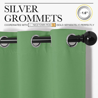 NICETOWN Blackout Curtains - Forest Green Thermal Insulated Drapes | 84 Inches Long, 2 Panels, 34 Inches Wide