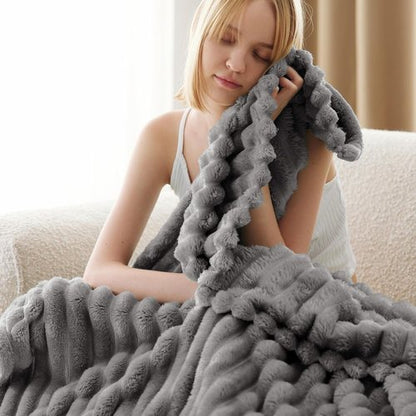 Bedsure GentleSoft Fleece Blanket - Cozy Frost Gray Throw for Couch, Perfect 60x80 Inches Size