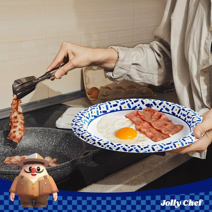 JOLLY CHEF 10 Inch Paper Plates 140 Count, Soak-Proof, Cut Proof, Disposable Heavy Duty Plates for Picnic, Family Gatherings, Parties
