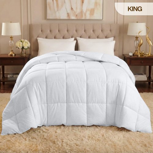 Utopia Bedding Comforter Duvet Insert, Quilted Comforter with Corner Tabs, Box Stitched Down Alternative Comforters King Size (White, Pack of 2)