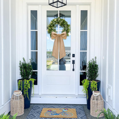 Regine Switzerland Burlap Wreath Sash - Elegant Ribbon Bow for Front Door & Porch Decor