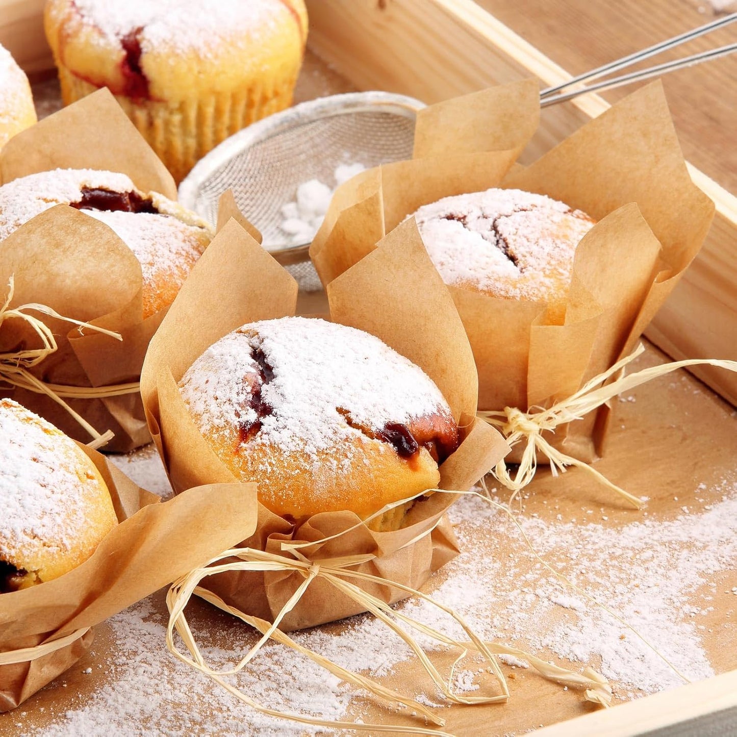 Regine Switzerland Tulip Muffin Liners - 600 Pcs Brown Cupcake Baking Cups for Parties & Holidays