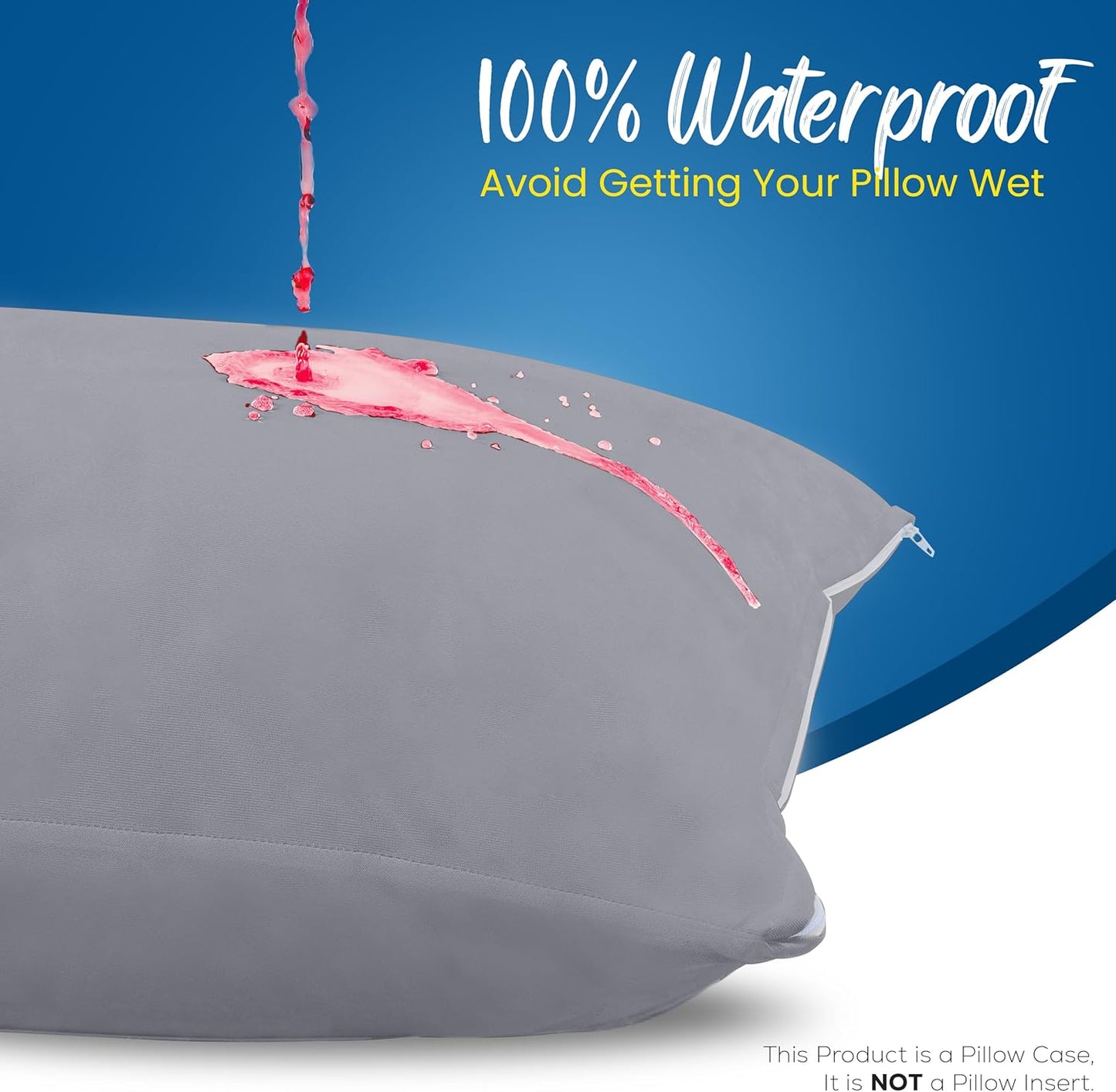 Utopia Bedding Premium Waterproof Pillow Protectors - Bed Bug & Dust Mite Proof, Standard Size (Set of 4) | Gray