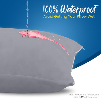 Utopia Bedding Premium Waterproof Pillow Protectors - Bed Bug & Dust Mite Proof, Standard Size (Set of 4) | Gray