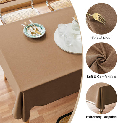 AUSSPVOCT Textured Tablecloth Rectangle 52x70 Water Resistant Spill-Proof Wipeable Table Cloth Wrinkle Free Fabric Dining Table Cover for Birthday Party Farmhouse Spring kitchen Tablecloths