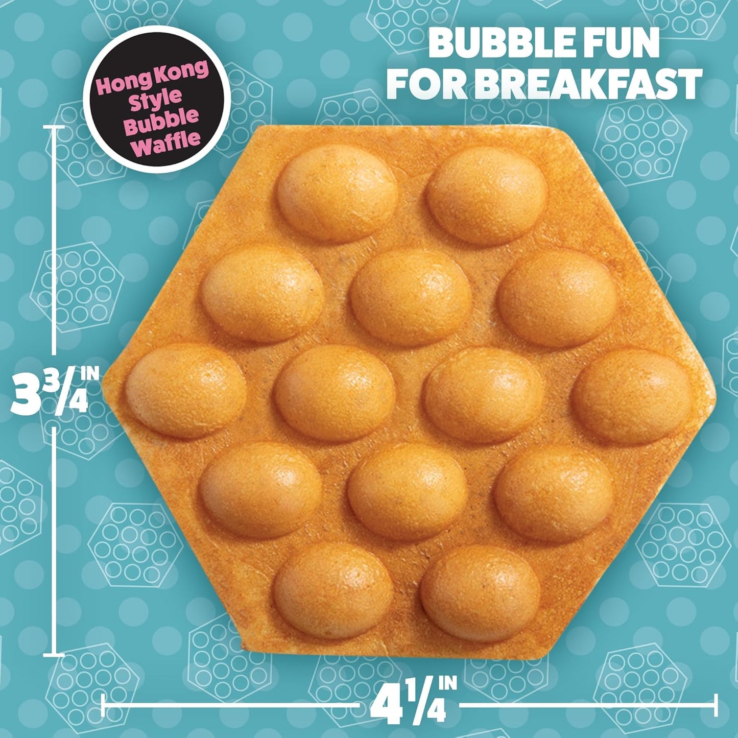 Skiennix Bubble Mini Waffle Maker - Fun Tiny Hong Kong Egg Design, 4" Non-Stick Electric Waffler | Perfect for Desserts and Dorms