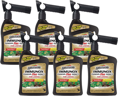 Spectracide Immunox Fungus Plus Insect Control - Dual Action Hose-End Concentrate, 32 Oz, 6 Pack