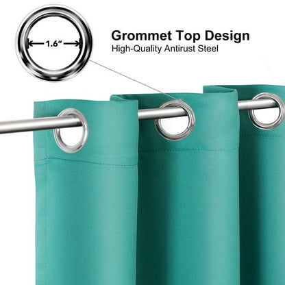 ChrisDowa Room Darkening Curtains 108 Inches Long 2 Panels Set for Living Room, Grommet Thermal Insulated Blackout Curtains for Bedroom (Teal, 52 x 108 Inch)