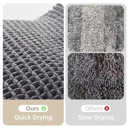 TYUU Waffle Runner Rug Bathroom, Long Boho Bathroom Rugs Non Slip Washable Super Absorbent Quick Dry Farmhouse Bath Decor, 72"x24" Grey