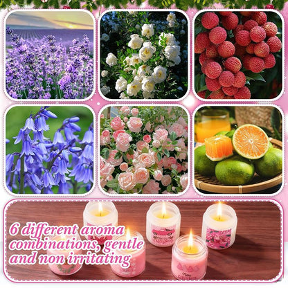 Sumind 12 Pack Christmas Scented Candles Gift Set 3.5oz - 6 Scents, Pink Box Variation: 12+Pink