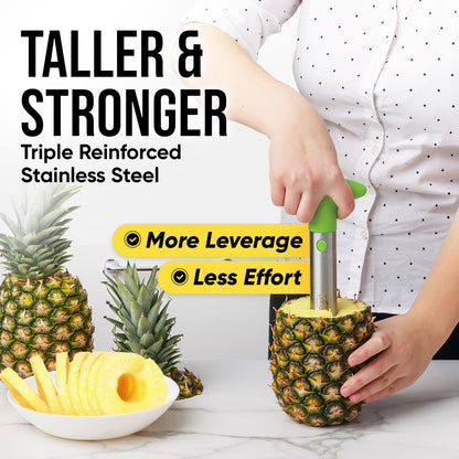 Pineapple Corer and Slicer with Triple Reinforced Stainless Steel with Thicker Blade - Easy-to-Use Pineapple Corer & Pineapple Cutter - Pineapple Slicer and Corer Tool for Easy Core Removal by Zulay