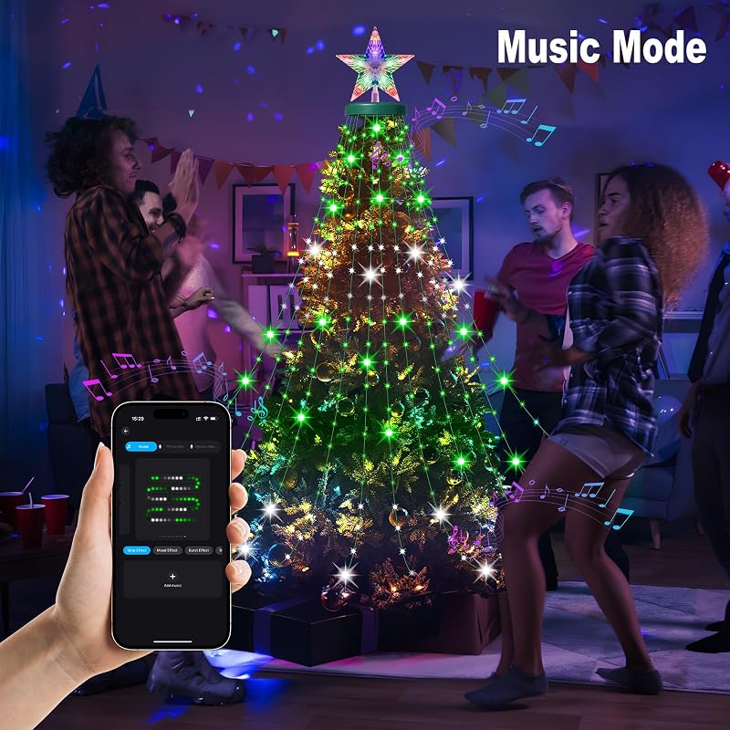 Smart Christmas Tree Lights with Ring Topper, 330 LED Colorful Tree Lights (Variation of THIS listing: 330)