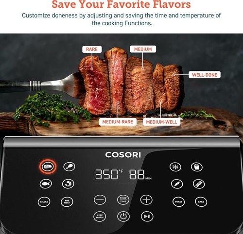 COSORI 12-in-1 Air Fryer - 5.8QT Capacity, Fast Cooking with AdaptIQ Tech | Includes 100+ Recipes