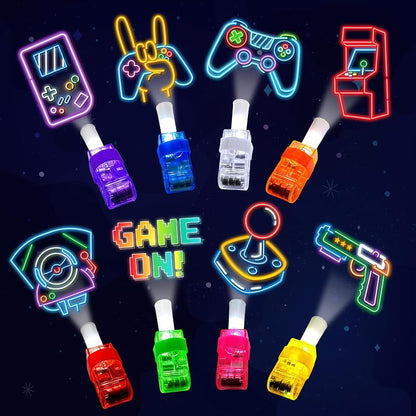 Video Game Themed 24 Pcs LED Finger Lights – 8 Designs, 3 Each (Variation: Video Game)
