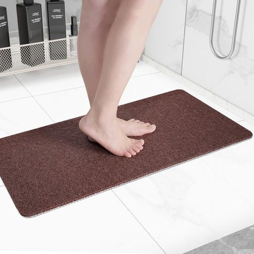 Hargiis Non-Slip Bathtub Mat, Anti Slip Shower Mat, Fast Drying Bathtub Mats, Foot Scrubber Mat, Anti Slip Mat for Tub, Floor, Bathroom, Kitchen, Home, Hotel (Brown 32"×17")
