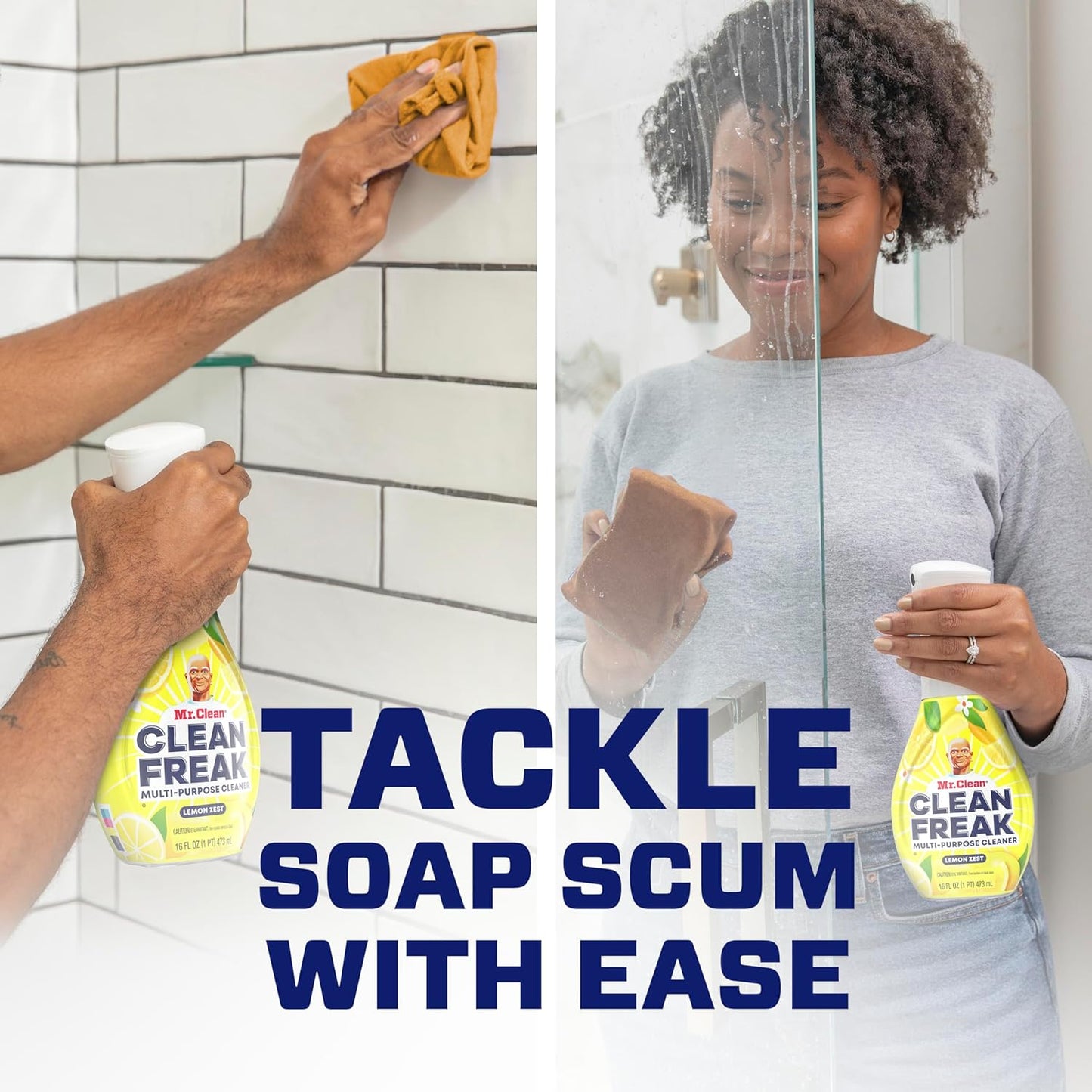 Mr. Clean Clean Freak Multi-Surface Cleaning Spray - Deep Cleaning Mist Starter Kit & Refill Bundle, Lemon Zest, 64 fl oz