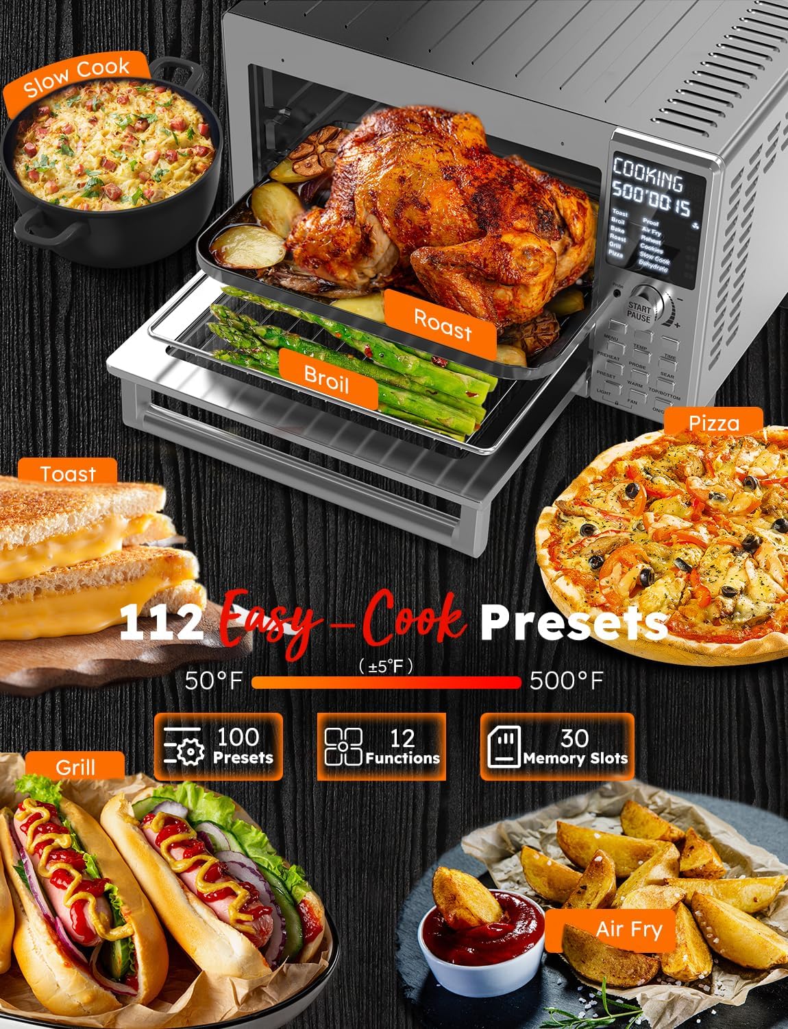 Nuwave Bravo XL Pro Air Fryer Toaster Oven - Ultra-Fast 2025 Convection System, 30QT, Stainless Steel