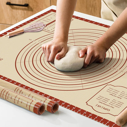 Silicone Baking Mat - Extra Thick Non-Stick Dough Rolling Sheet | 28" x 20" Reusable Food Grade Mat for Cookies, Macarons, Bread