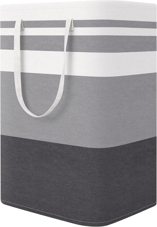 StorageRight Large Collapsible Laundry Basket - Easy Carry Handles | 75L Freestanding Hamper in Gradient Grey