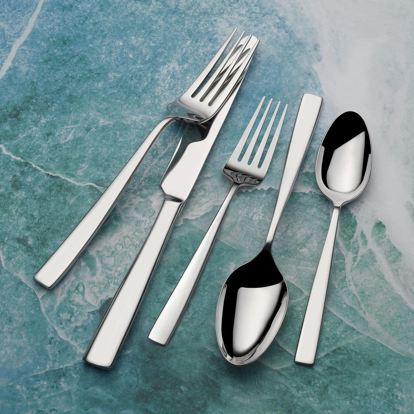 Mikasa Everett 101-Piece Flatware Set - Durable 18/10 Stainless Steel Cutlery for 12 | Sleek Design