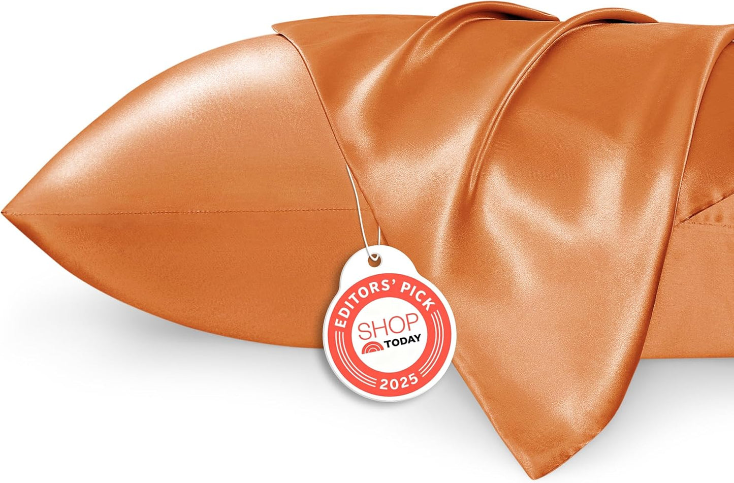 Bedsure King Size Satin Pillowcase Set - Orange Silky Pillow Cases for Hair & Skin, 20x36 Inches, 2-Pack