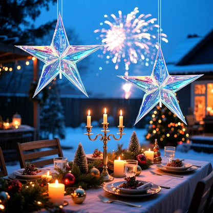 24-Inch Iridescent Moravian Star Lights - 5-Pointed 24inch Variation